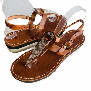 Anthro / Laidback London leather sandals size 11